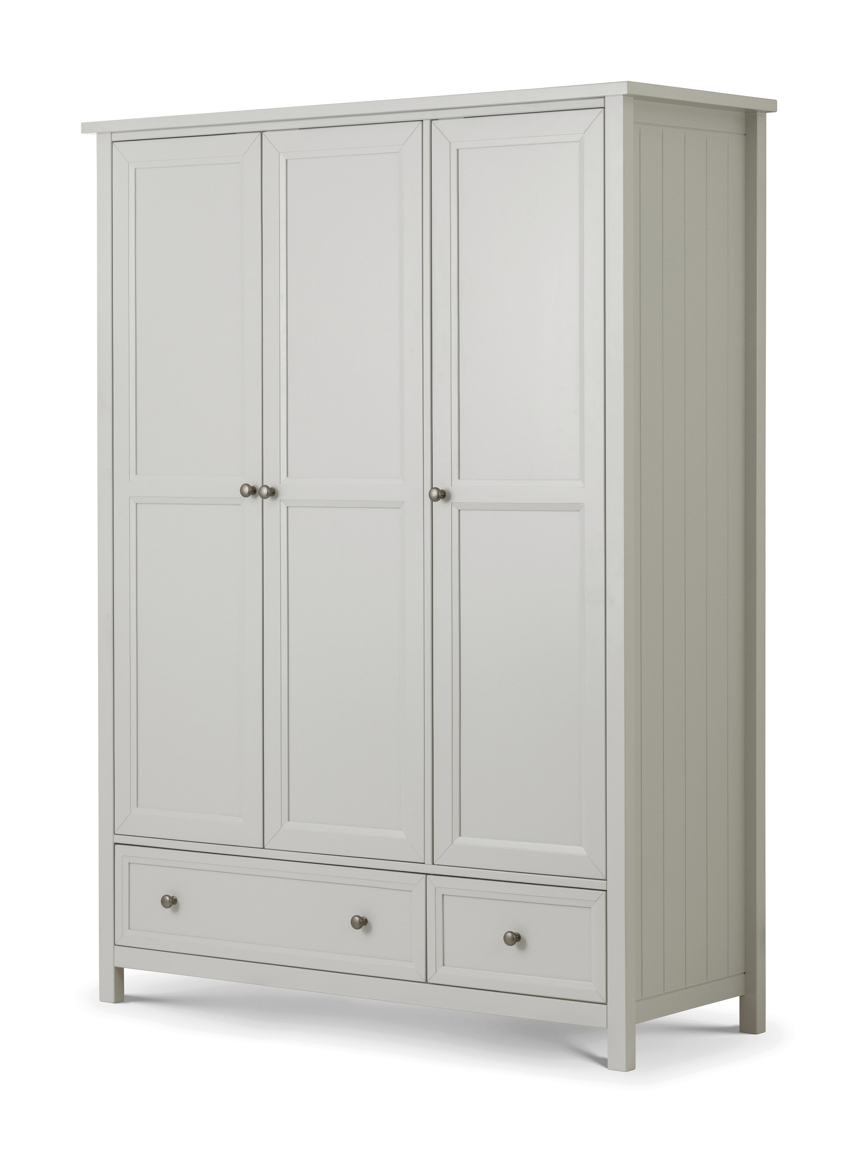 Maine 3 Door Combination Wardrobe - Dove Grey – Julian Bowen