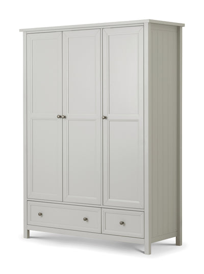 Maine 3 Door Combination Wardrobe - Dove Grey – Julian Bowen