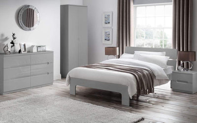 Julian Bowen Wardrobe Manhattan 2 Door Wardrobe - Grey Bed Kings