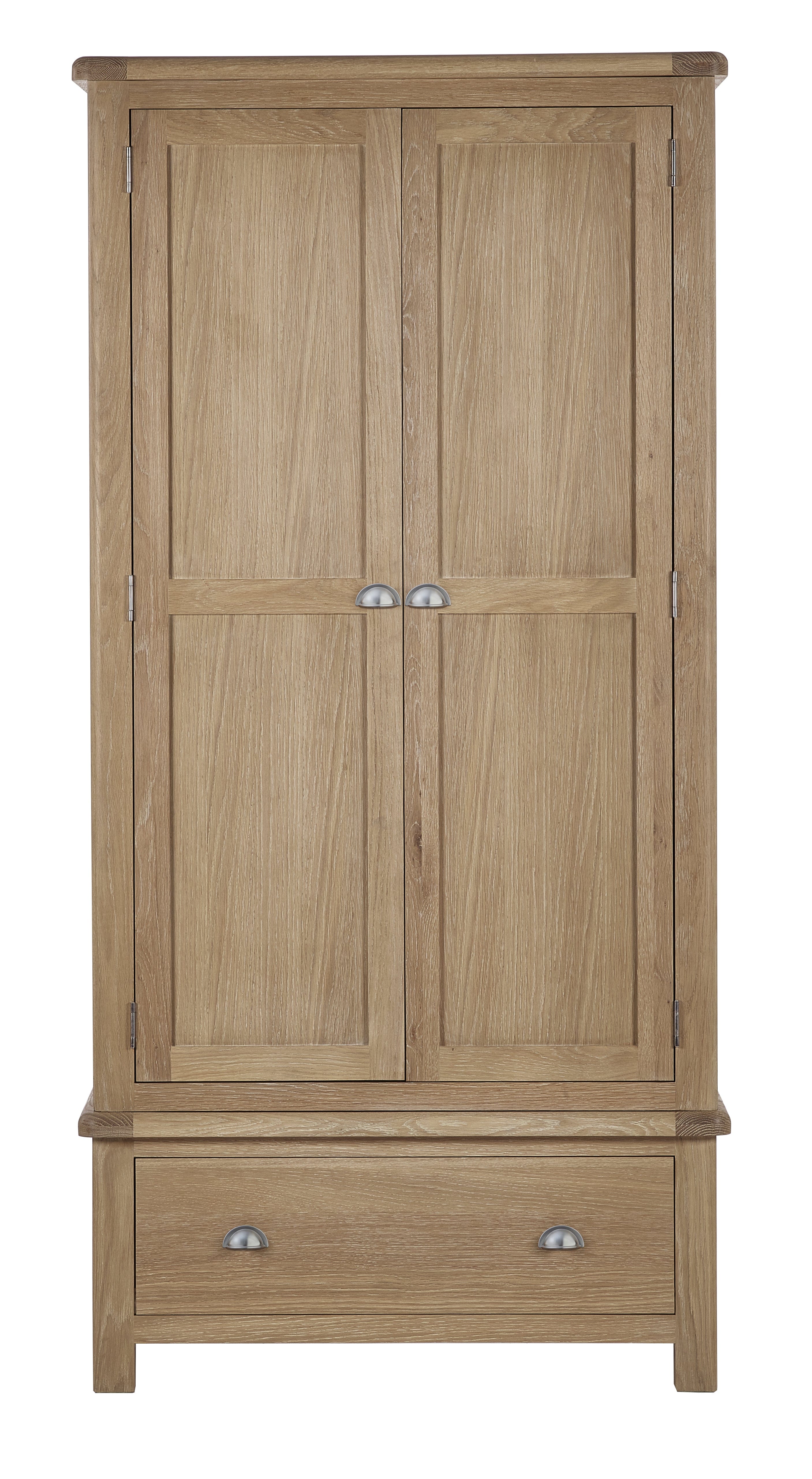 Memphis Limed Oak 2 Door 1 Drawer Wardrobe – Julian Bowen, view 5