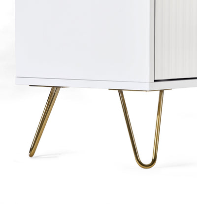 Murano 2 Door 1 Drawer Wardrobe - Matt White – Julian Bowen, view 3