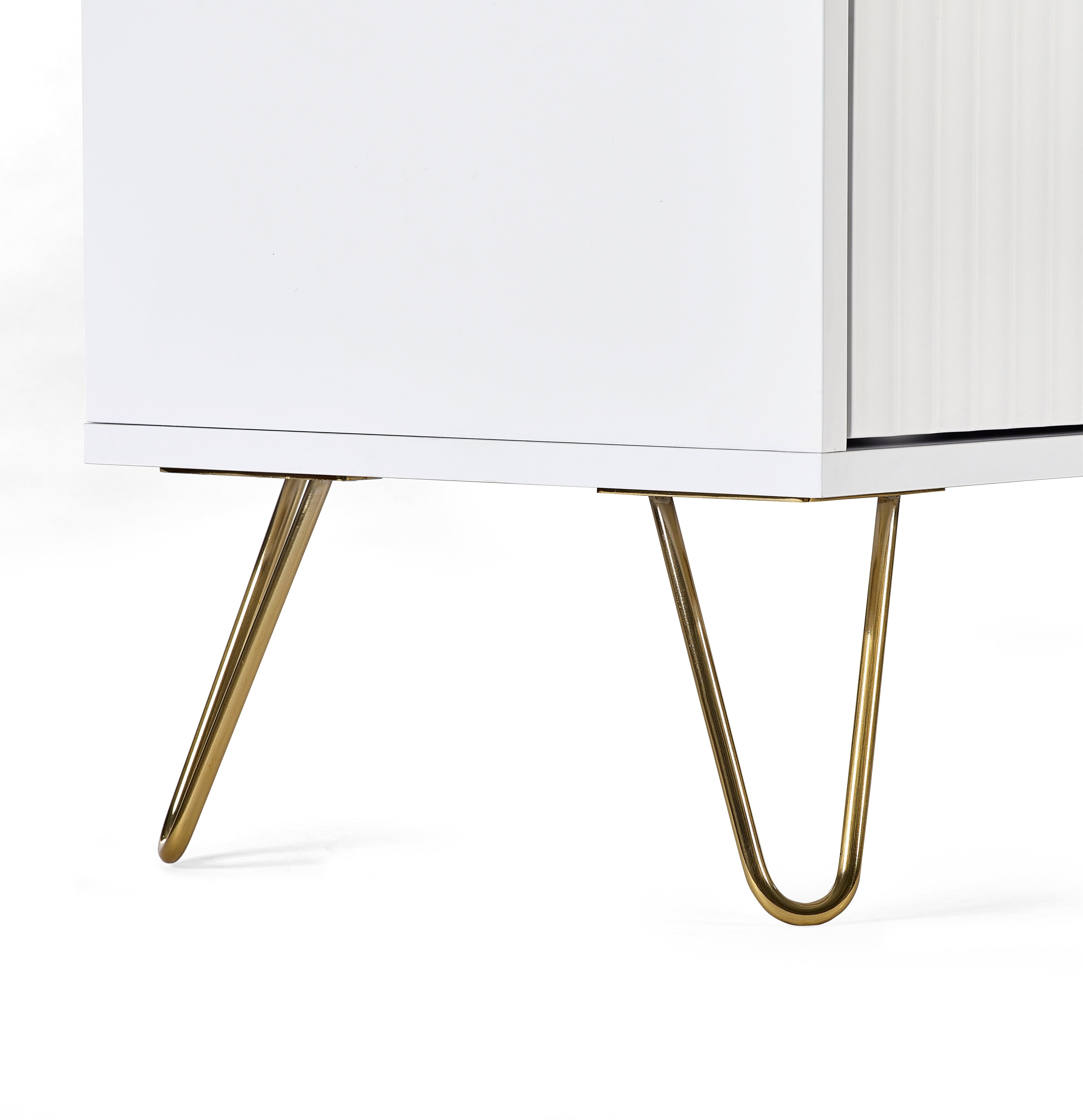 Murano 2 Door 1 Drawer Wardrobe - Matt White – Julian Bowen, view 3