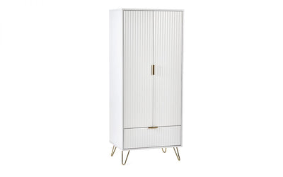 Murano 2 Door 1 Drawer Wardrobe - Matt White – Julian Bowen