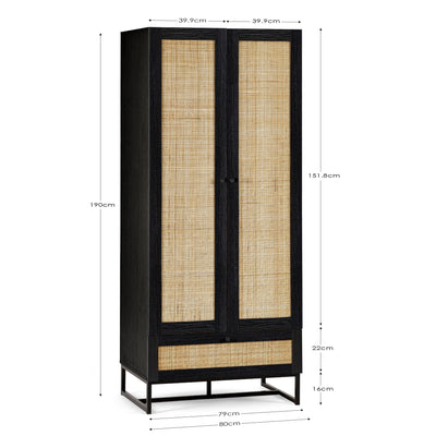 Padstow Wardrobe - Black – Julian Bowen, view 6