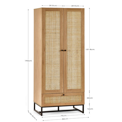 Padstow Wardrobe - Oak – Julian Bowen, view 6