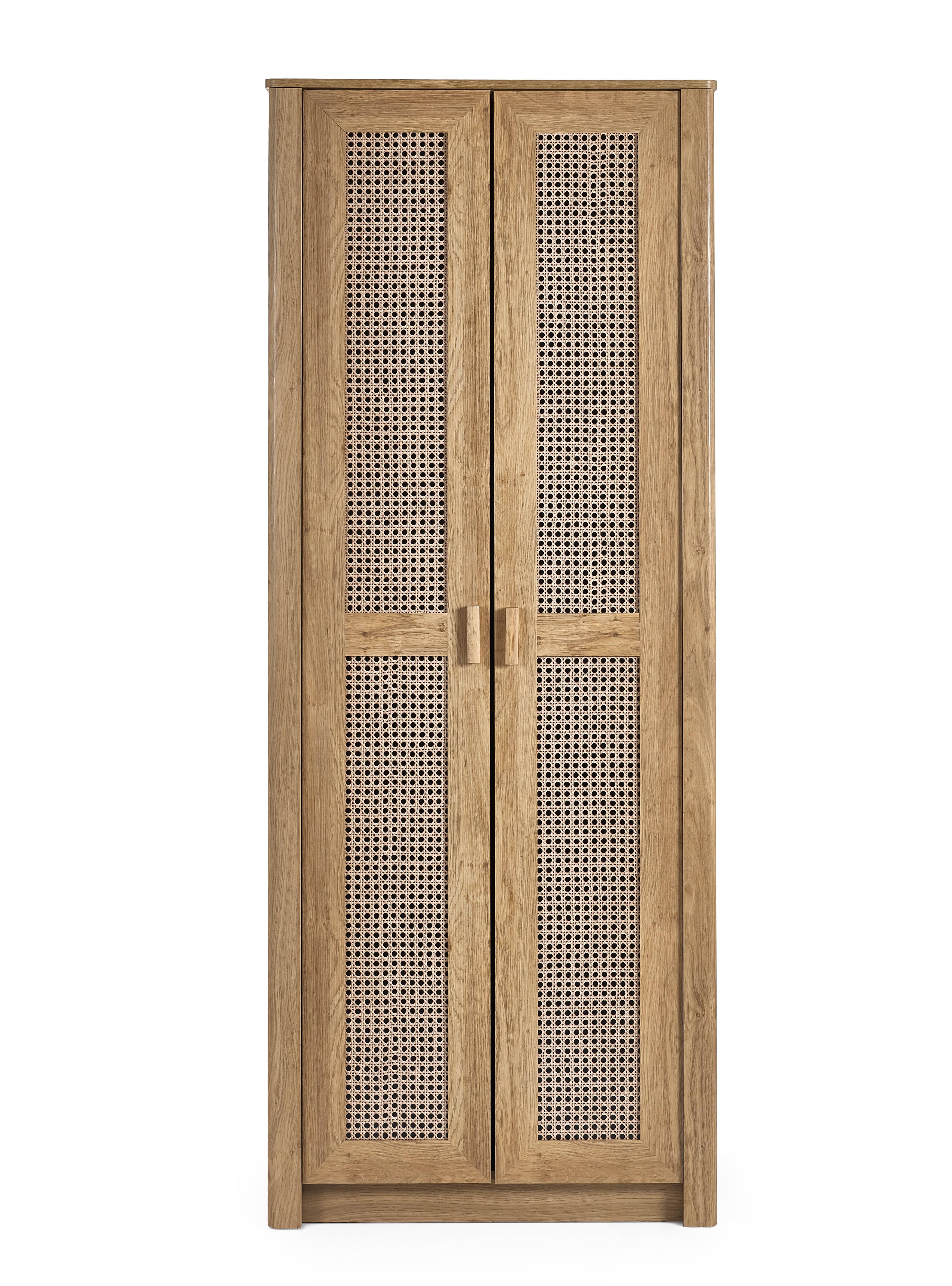 Sydney 2 Door Wardrobe - Rattan Effect – Julian Bowen, view 2