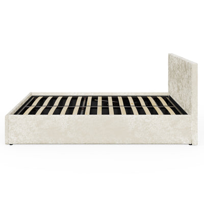 End Lift Ottoman 150cm – Cream Crushed Velvet