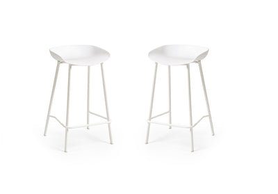 Renzo Bar Stool White (Set Of 2) – Julian Bowen