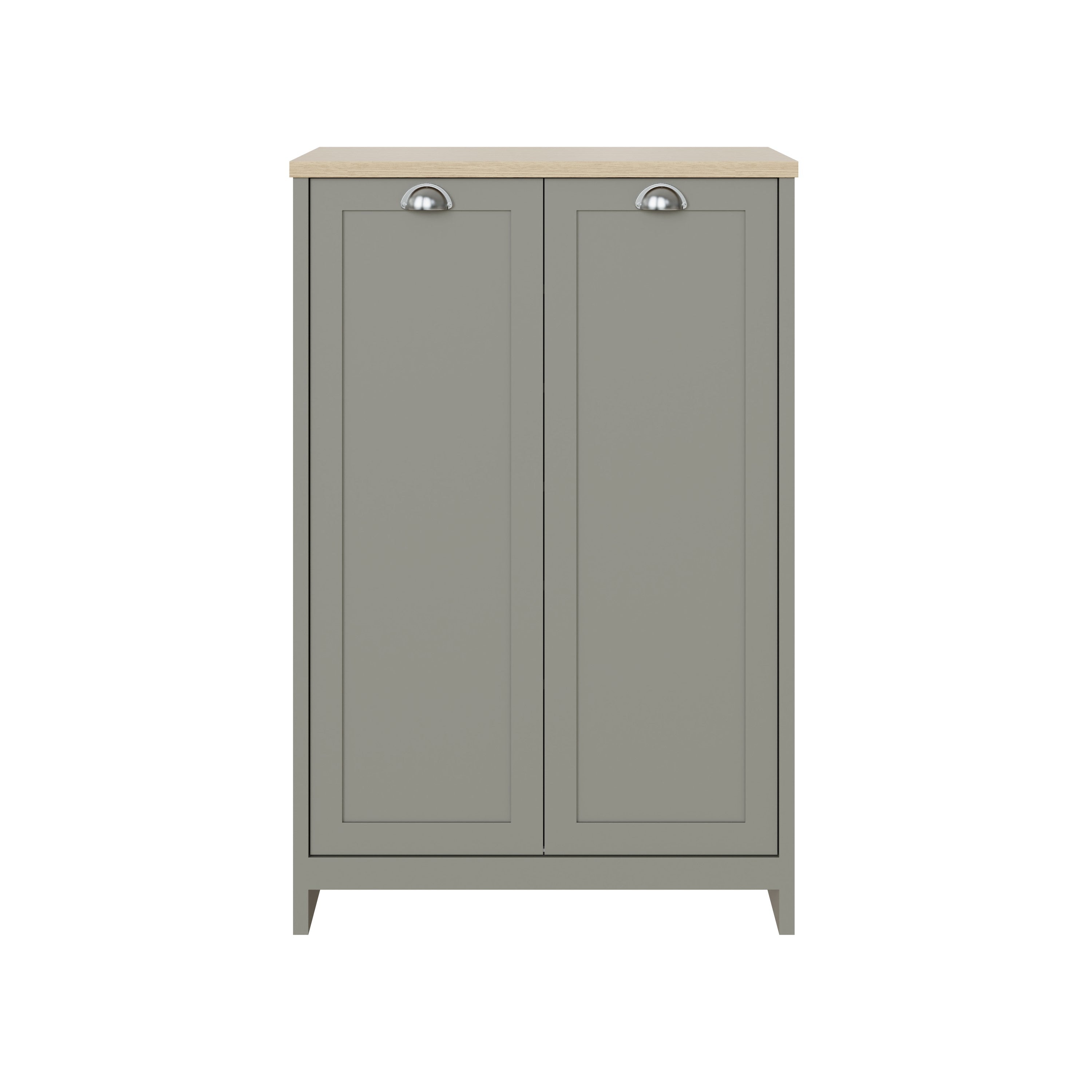Lancaster 2 Door Shoe Cabinet Grey – GFW, view 5