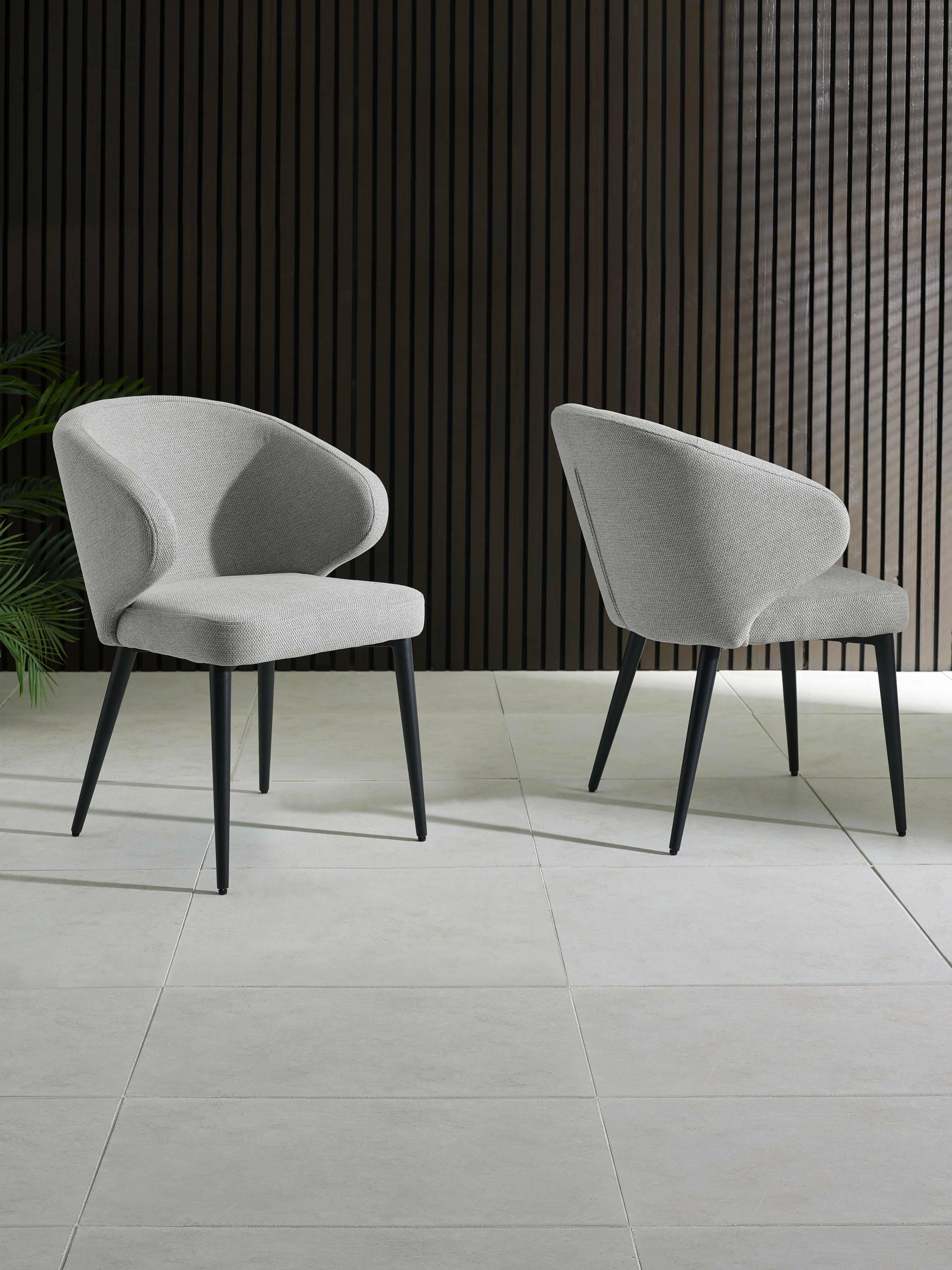 Marcus Light Grey Fabric Dining Chairs (Set of 2) – Julian Bowen, view 2