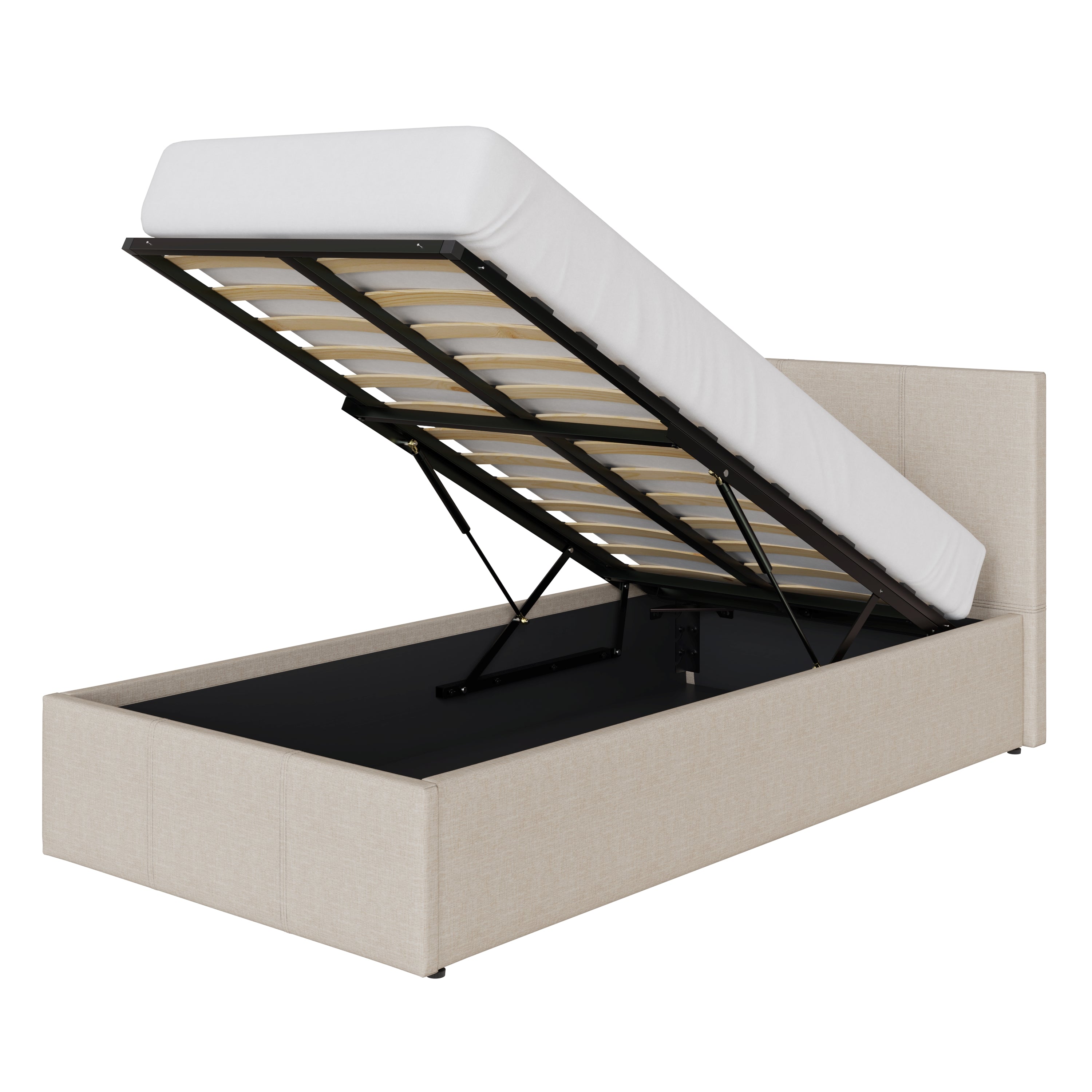 End Lift Ottoman Bed Frame - Natural – GFW, view 4