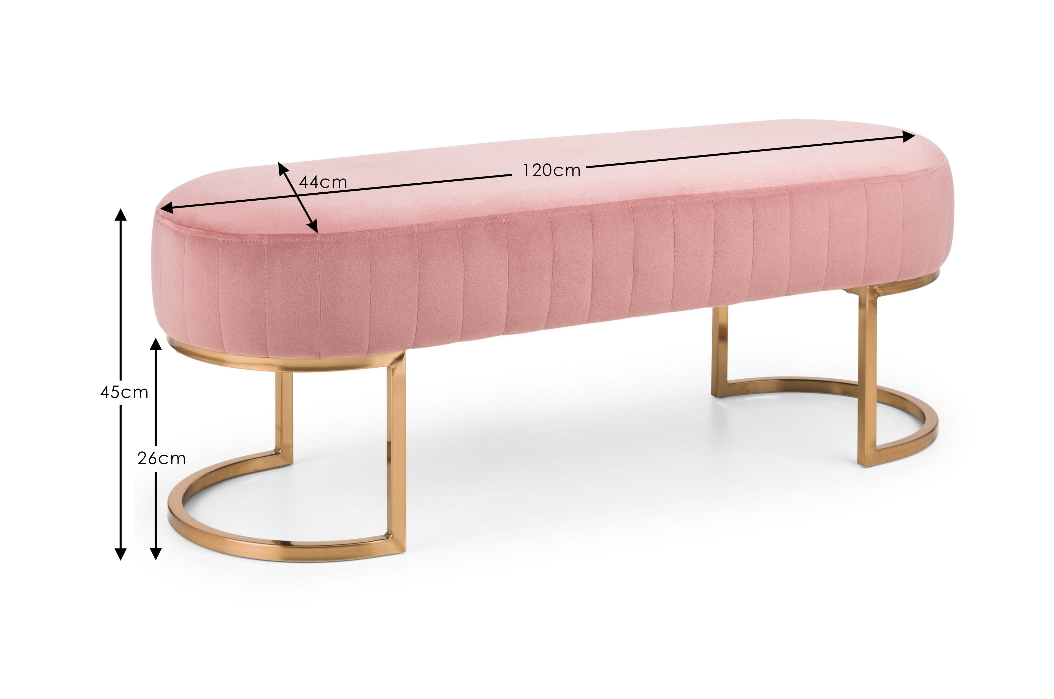 Harrogate Bench - Pink – Julian Bowen, view 3