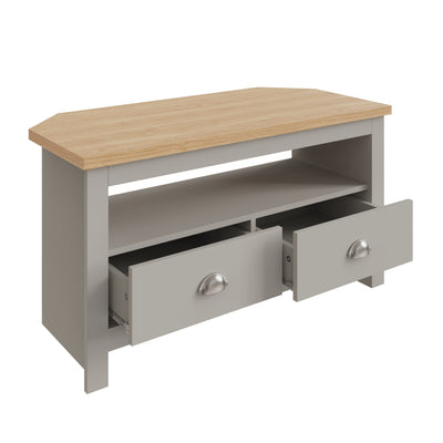 Lancaster Corner TV Unit Grey – GFW, view 4