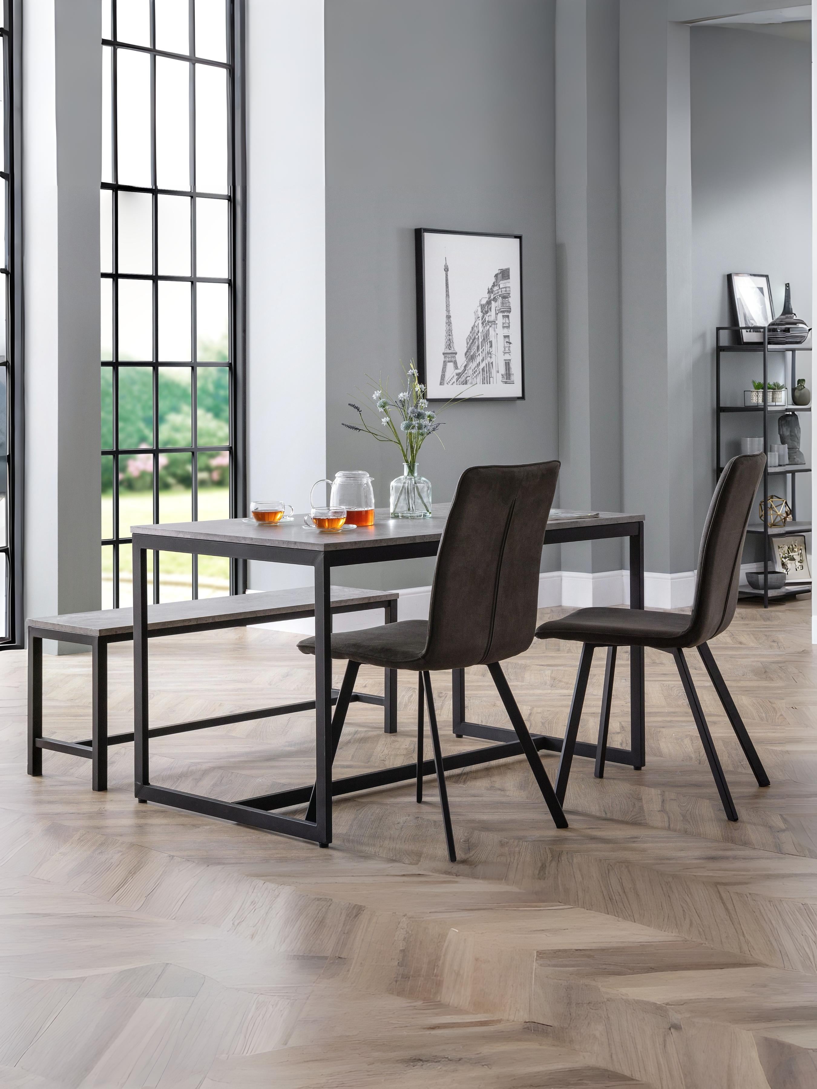 Staten Table, 1 Staten Bench and 2 Monroe Chairs