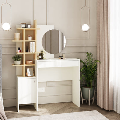 Freyja Dressing Table White/Oak – GFW, view 2