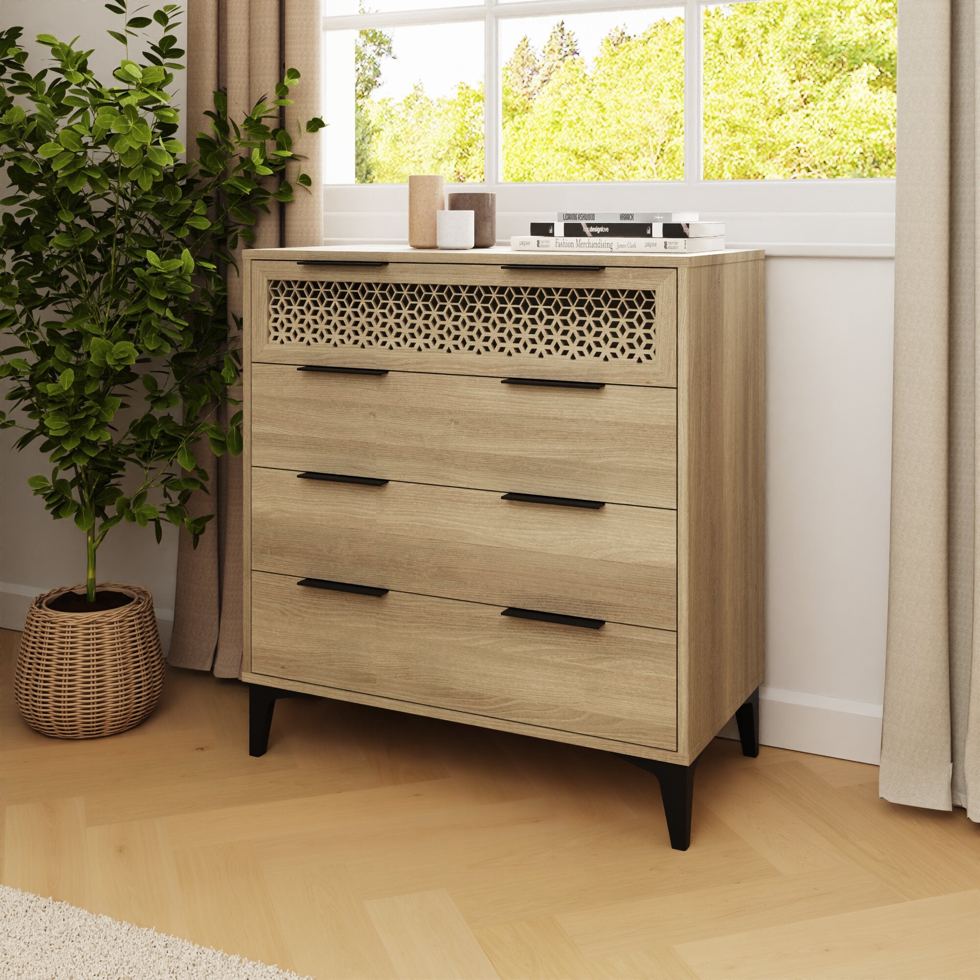 Ezra 4 Drawer Chest – Oak