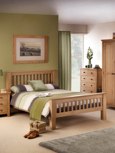 Amsterdam Oak Bed with High Foot End - Wood - Light Oak – Julian Bowen, view 20