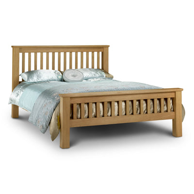 Amsterdam Oak Bed with High Foot End - Wood - Light Oak – Julian Bowen
