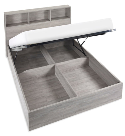 Bali Ottoman Storage Bed - Grey Oak – Julian Bowen