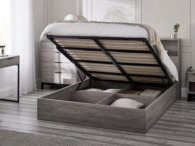 Bali Ottoman Storage Bed - Grey Oak – Julian Bowen, view 2