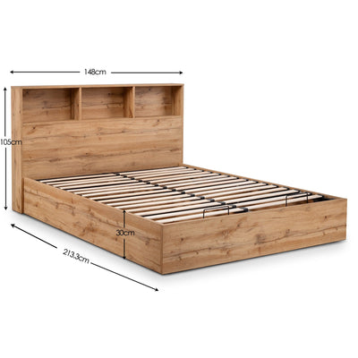 Bali Ottoman Storage Bed - Light Oak – Julian Bowen, view 10