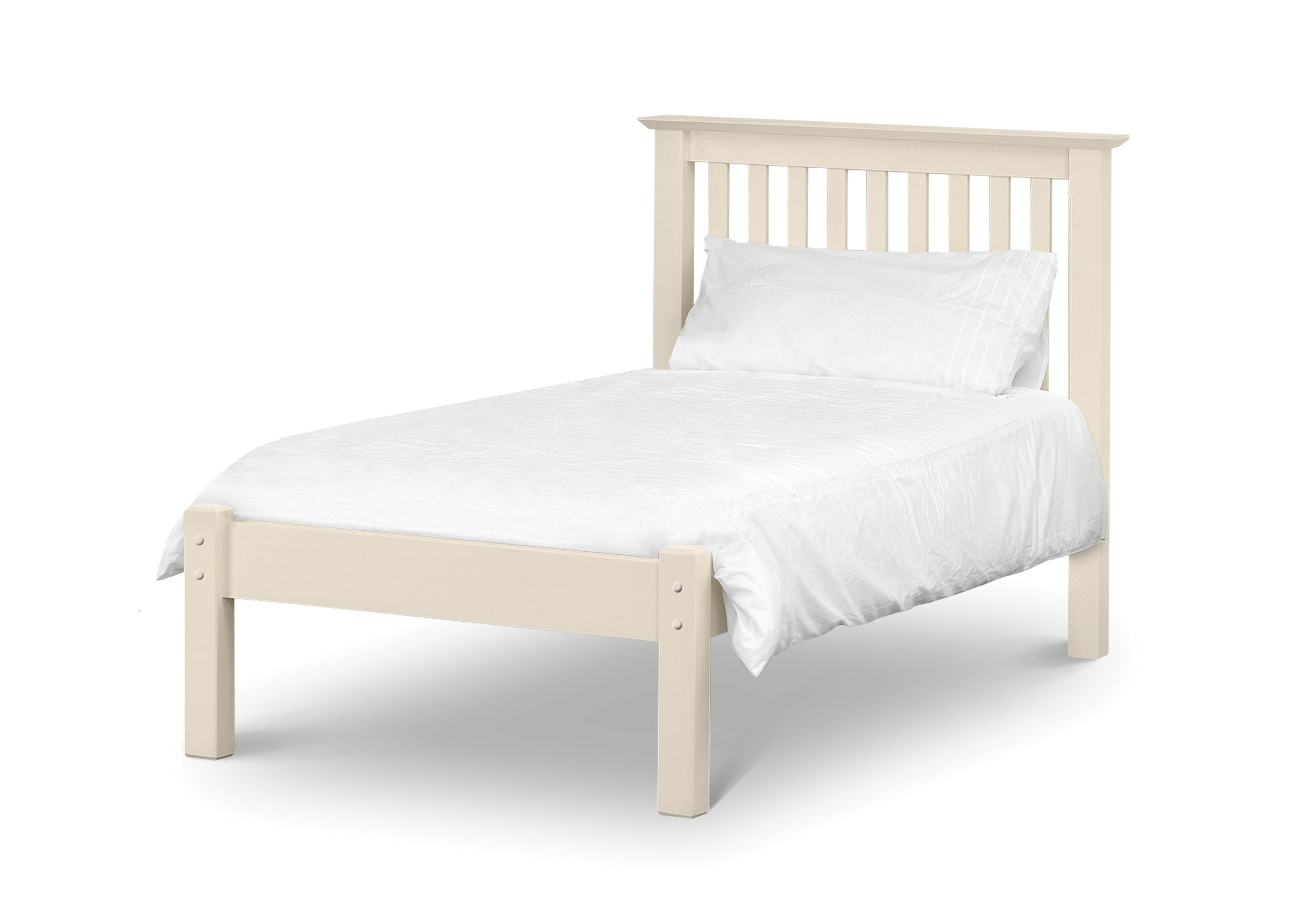 Barcelona Wood Bed Low Foot End - Stone White – Julian Bowen
