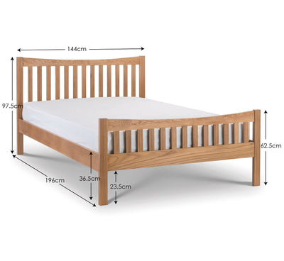 Bergamo Oak Bed - Wood - Natural Oak – Julian Bowen, view 3