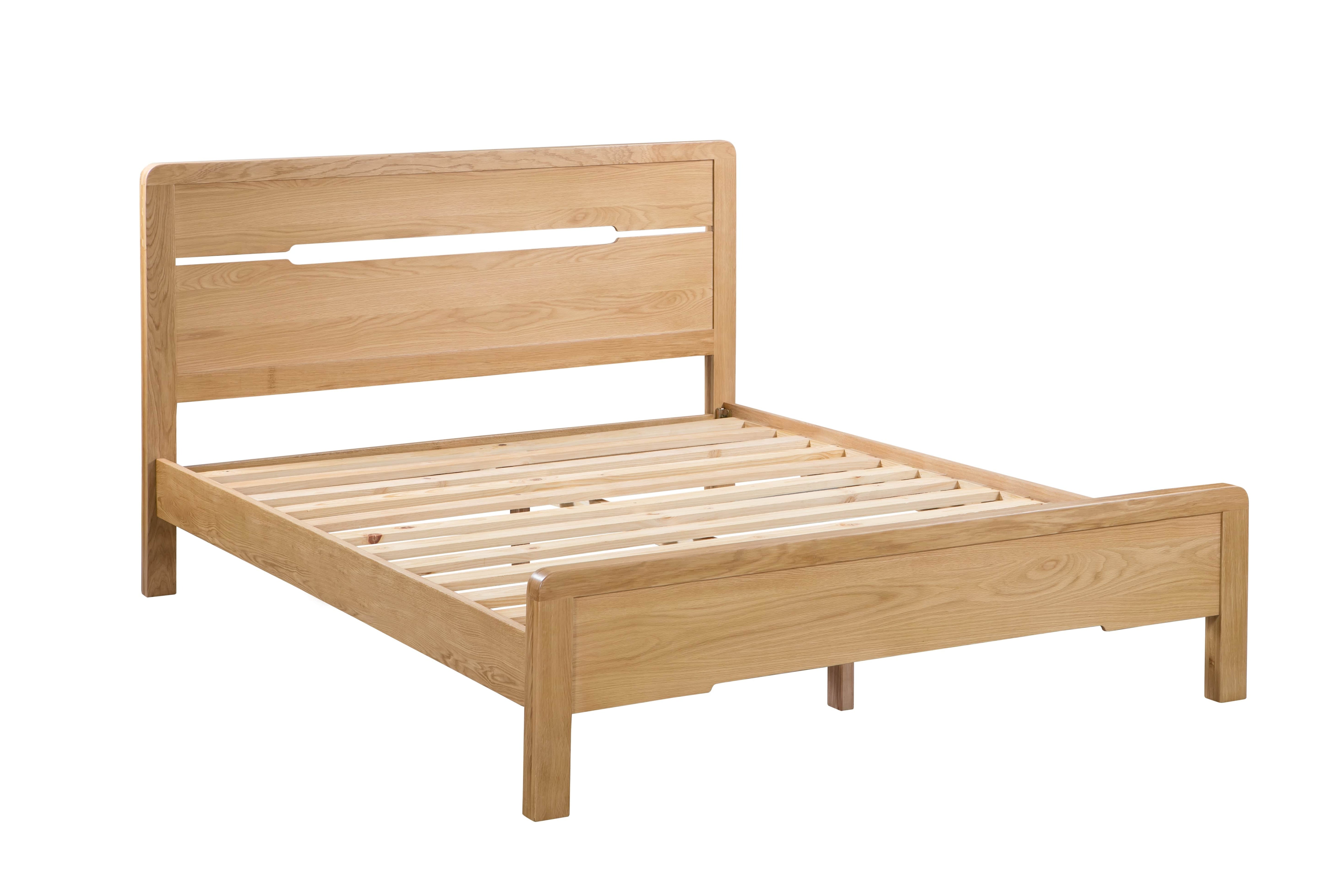 Curve Oak Wooden Bed – Julian Bowen, view 2