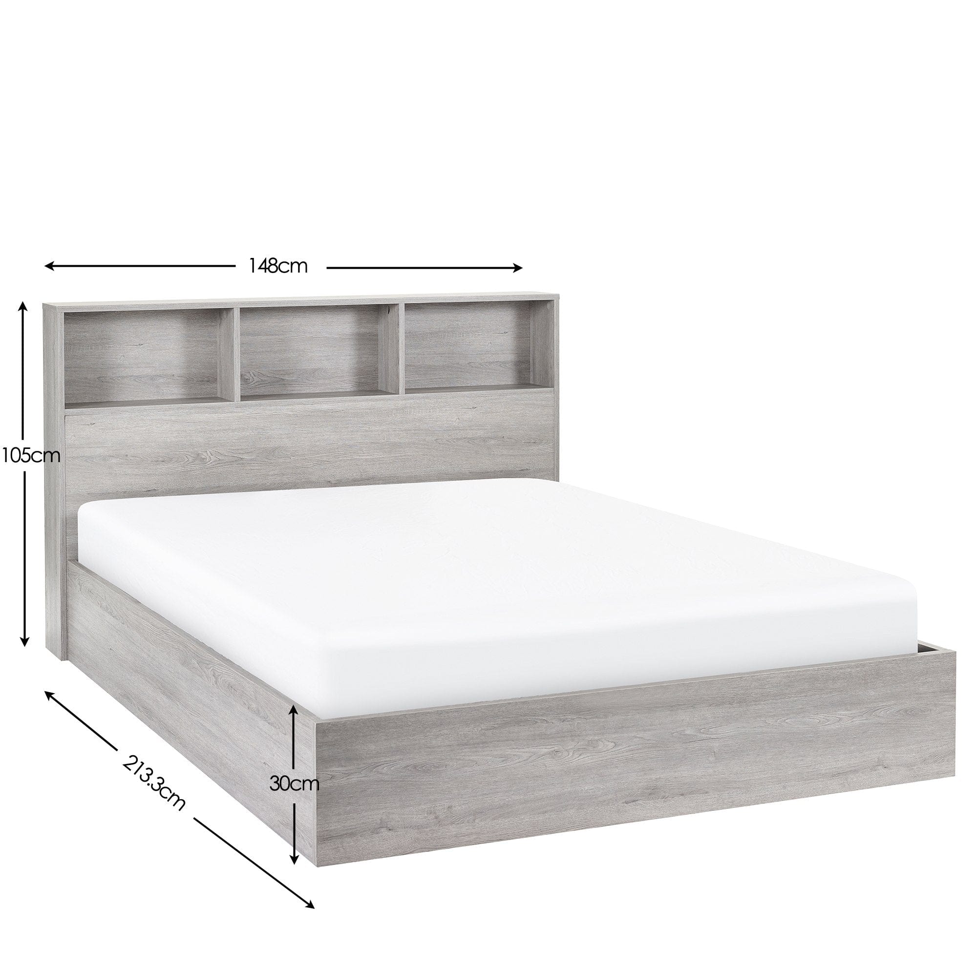 Bali Ottoman Storage Bed - Grey Oak – Julian Bowen, view 10