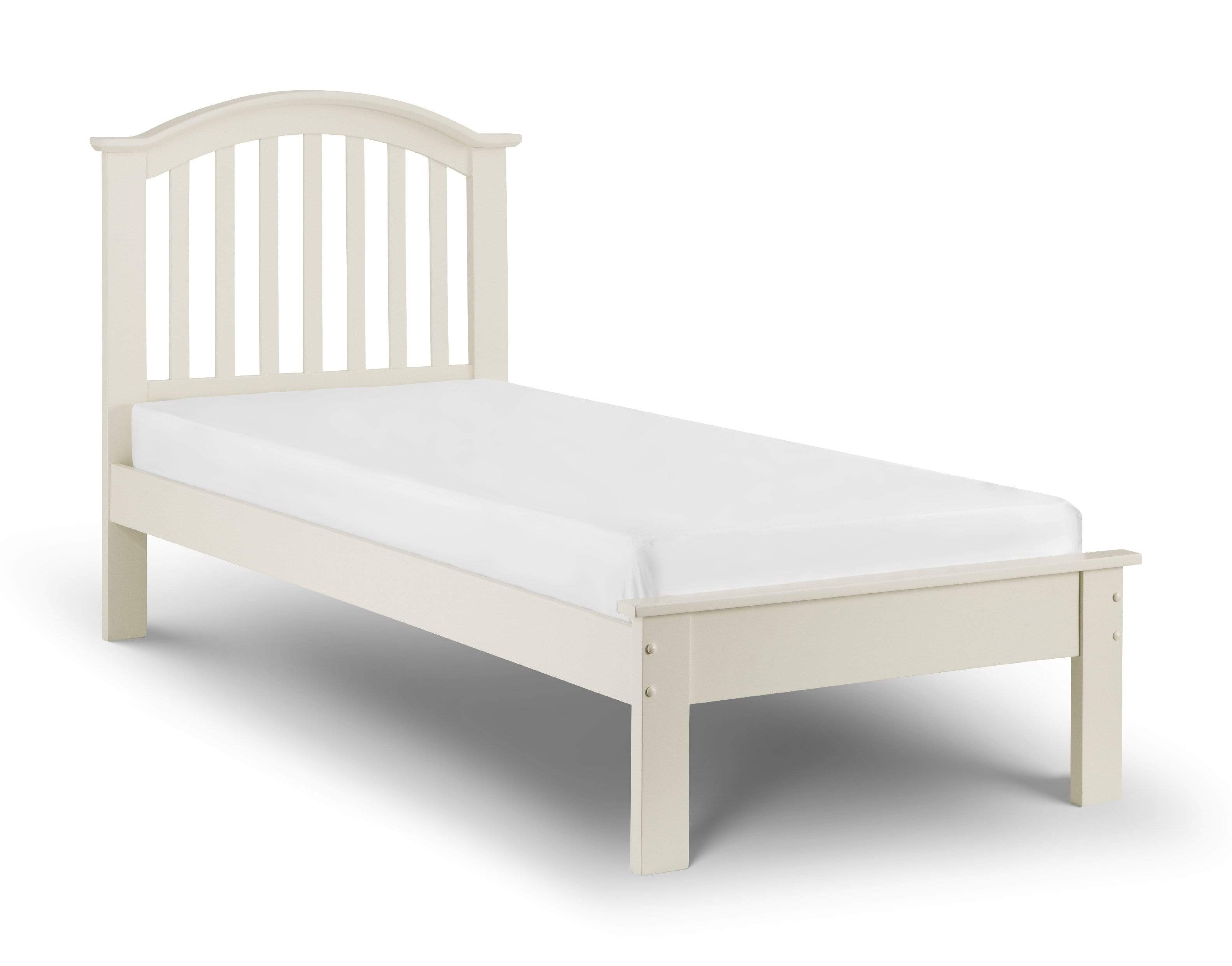 Julian Bowen Wood Bed Double 135cm 4ft 6in Olivia Bed Stone White - Wood - Stone White Bed Kings