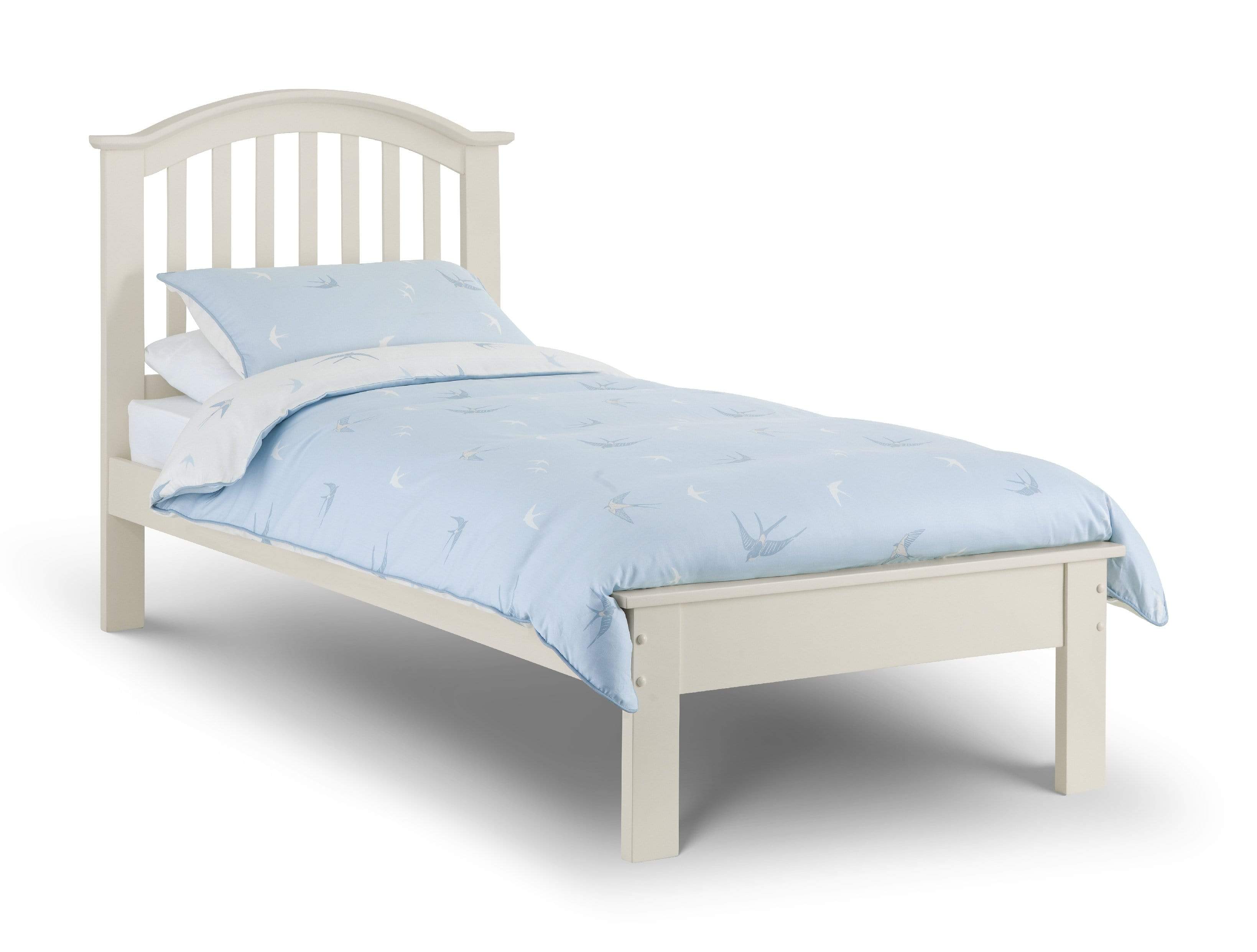 Julian Bowen Wood Bed Double 135cm 4ft 6in Olivia Bed Stone White - Wood - Stone White Bed Kings