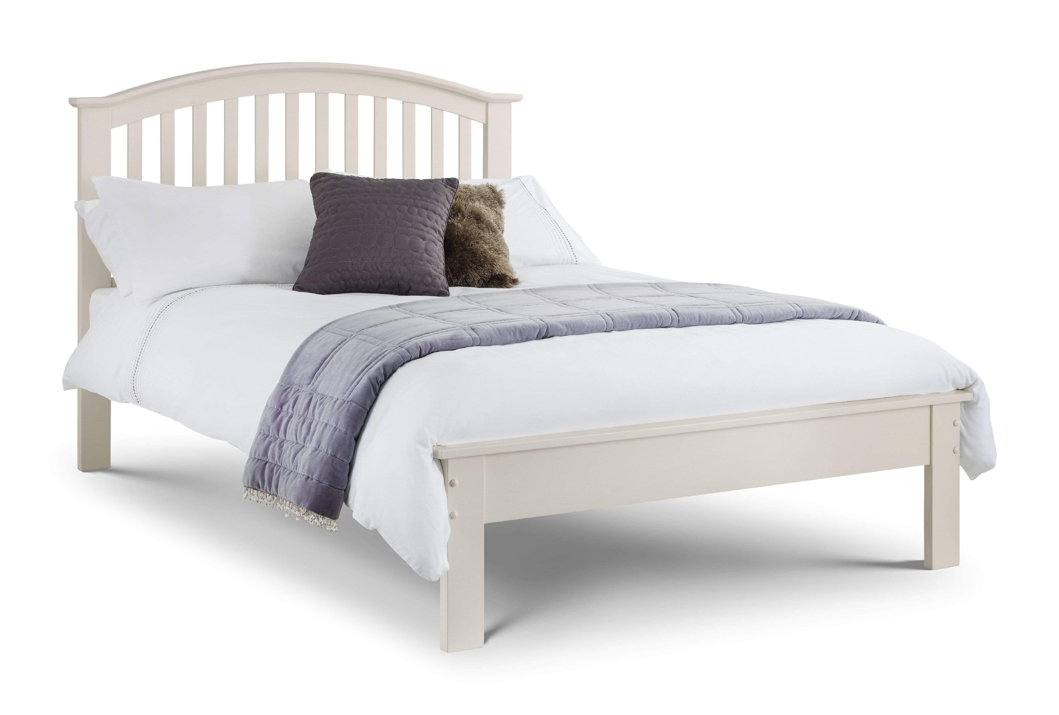 Julian Bowen Wood Bed Double 135cm 4ft 6in Olivia Bed Stone White - Wood - Stone White Bed Kings