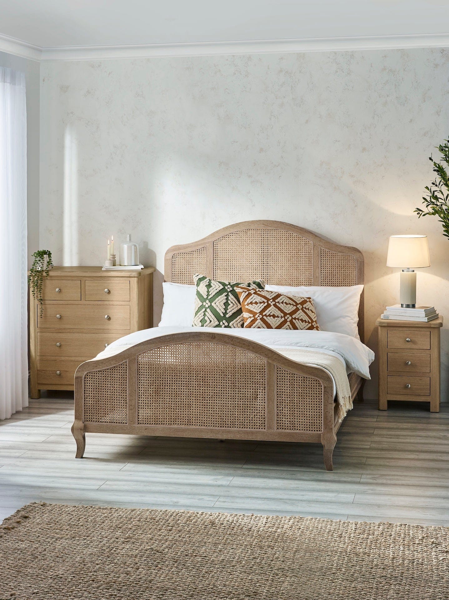 Fleur Rattan Bed - Light Oak – Julian Bowen, view 2