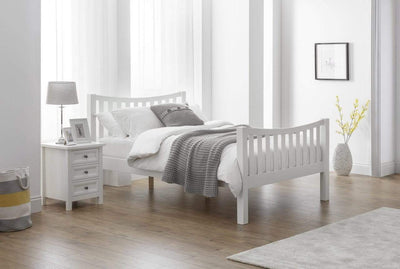 Julian Bowen Wood Bed King 150cm 5ft Madison Curved Bed In Surf White King - Wooden Beds - Surf White Bed Kings
