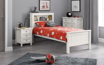 Maine Bookcase Bed Surf White – Julian Bowen, view 3