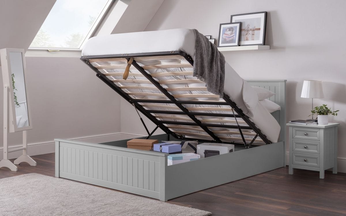 Maine Ottoman Bed - Dove Grey – Julian Bowen, view 3