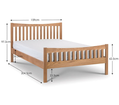 Mallory Oak Bed - High Footer – Julian Bowen, view 2