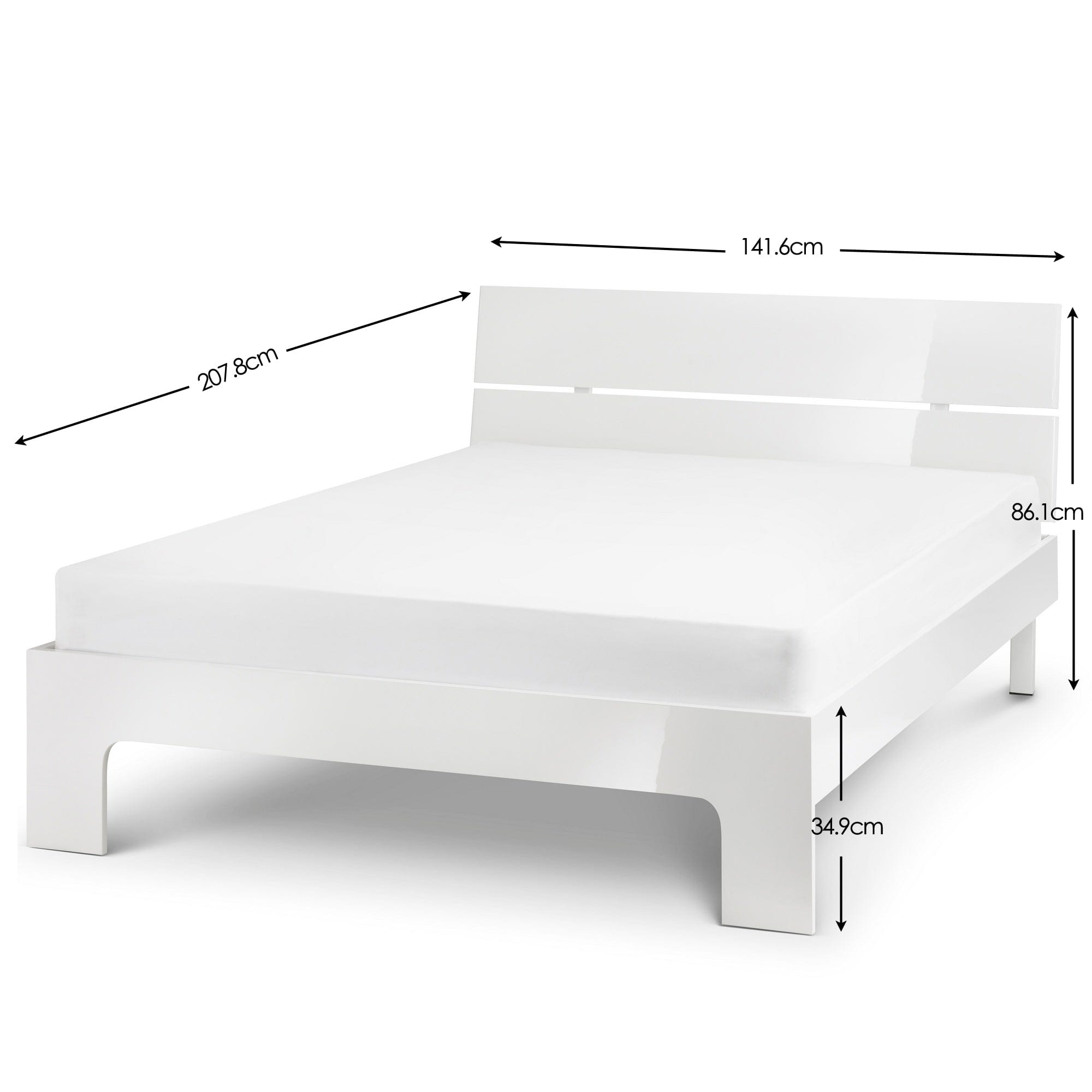 Manhattan Bed - White High Gloss – Julian Bowen, view 2