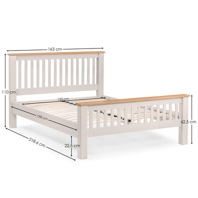 Richmond Wooden Bed High Foot End - Elephant Grey – Julian Bowen, view 6