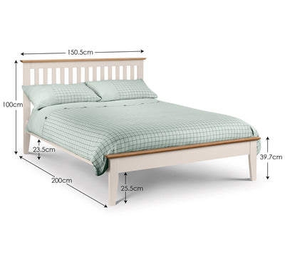 Salerno Shaker Bed  - Ivory/Natural Oak – Julian Bowen, view 3