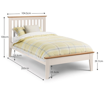 Salerno Shaker Bed  - Ivory/Natural Oak – Julian Bowen, view 2