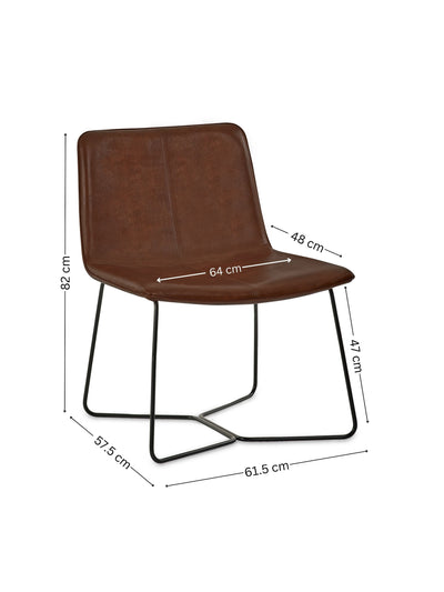 Joren Tan Brown PU Leather Lounge Chair – Julian Bowen, view 5