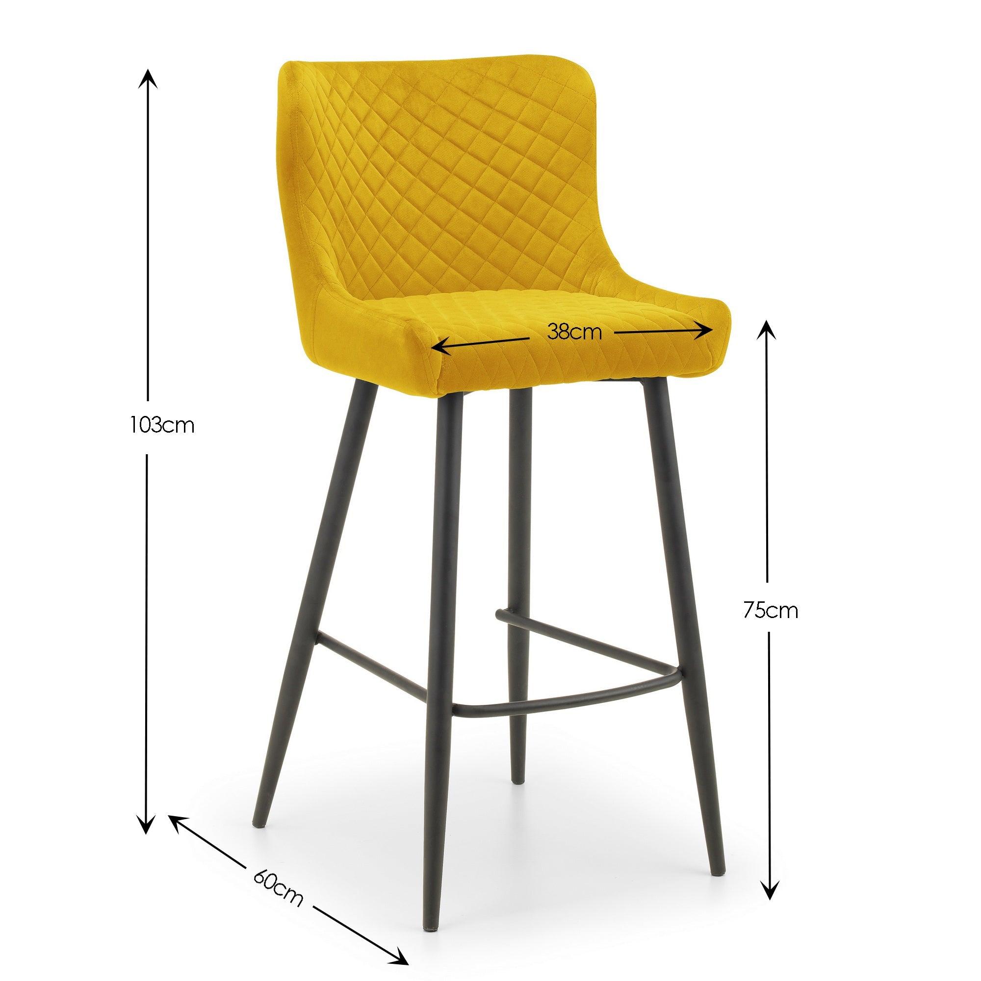 Grafton Bar Table and 2 Mustard Luxe Stools