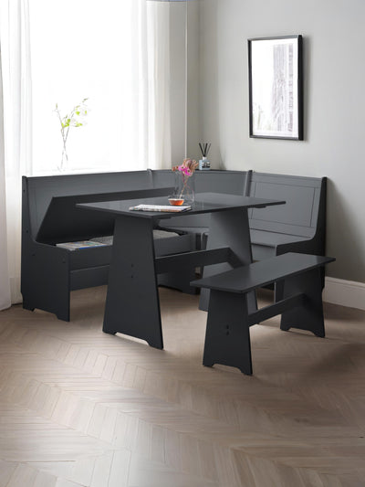 Newport Corner Dining Set With Storage Bench - Anthracite – Julian Bowen, view 3