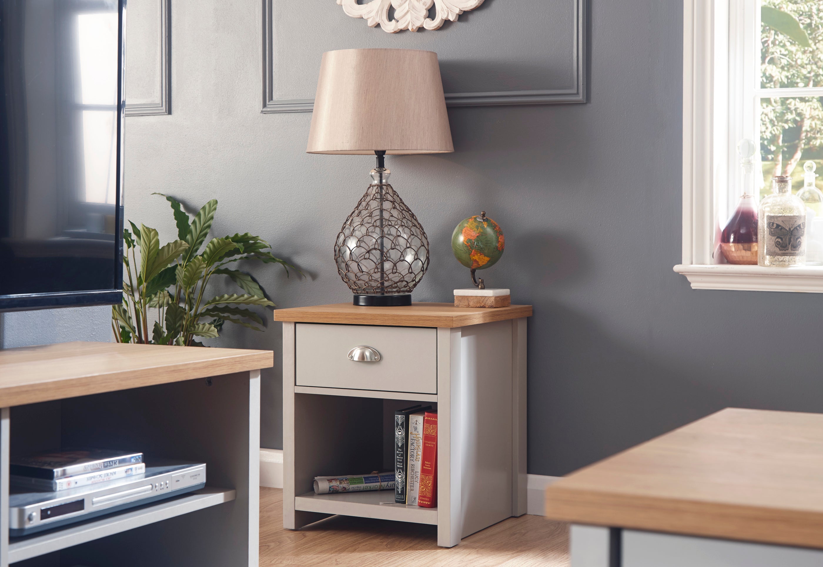 Lancaster Lamp Table Grey – GFW, view 14