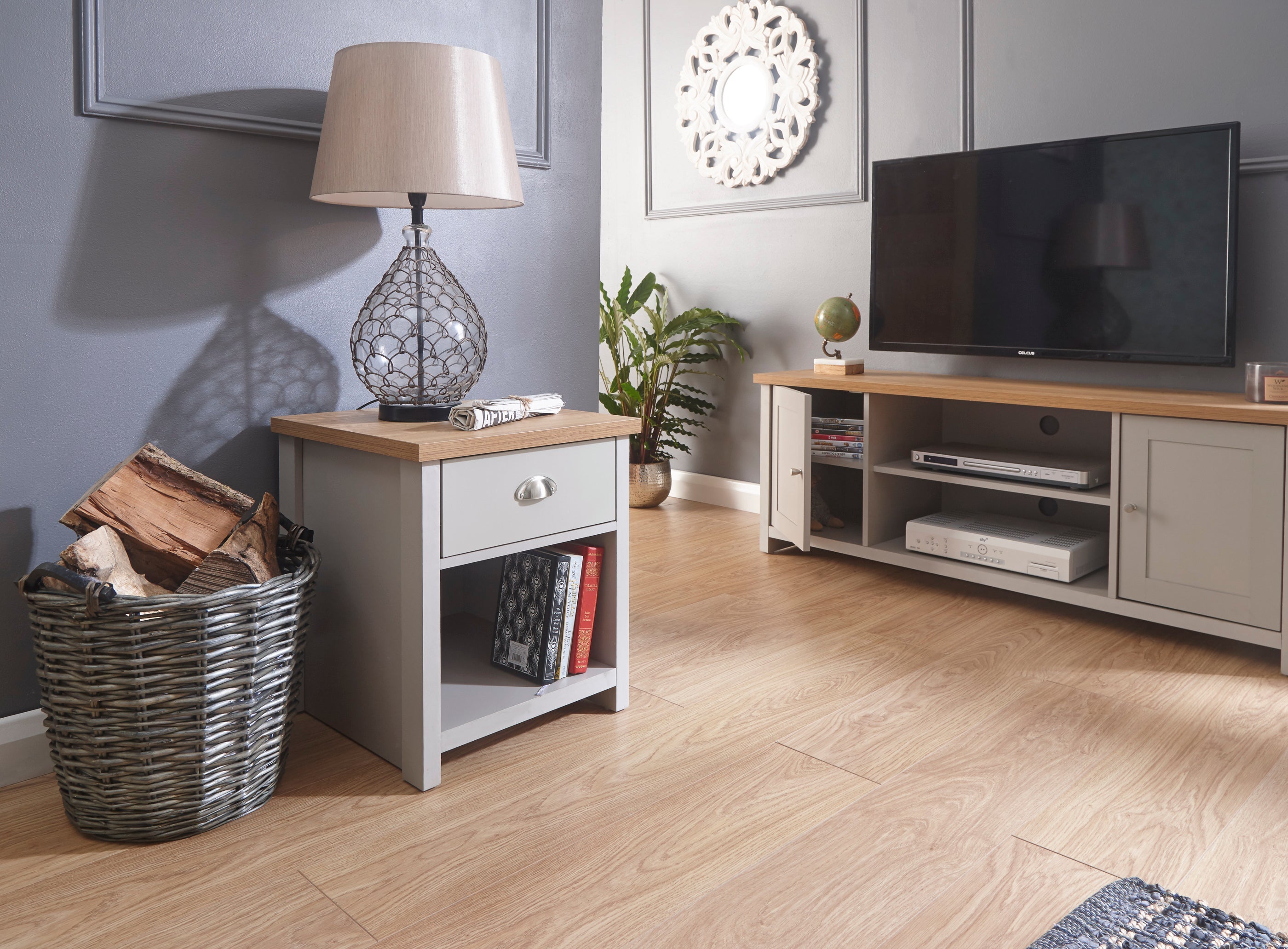 Lancaster Lamp Table Grey – GFW, view 7
