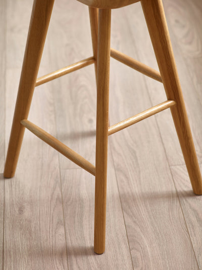 Mulu Natural Solid Oak Bar Stool – Julian Bowen, view 5