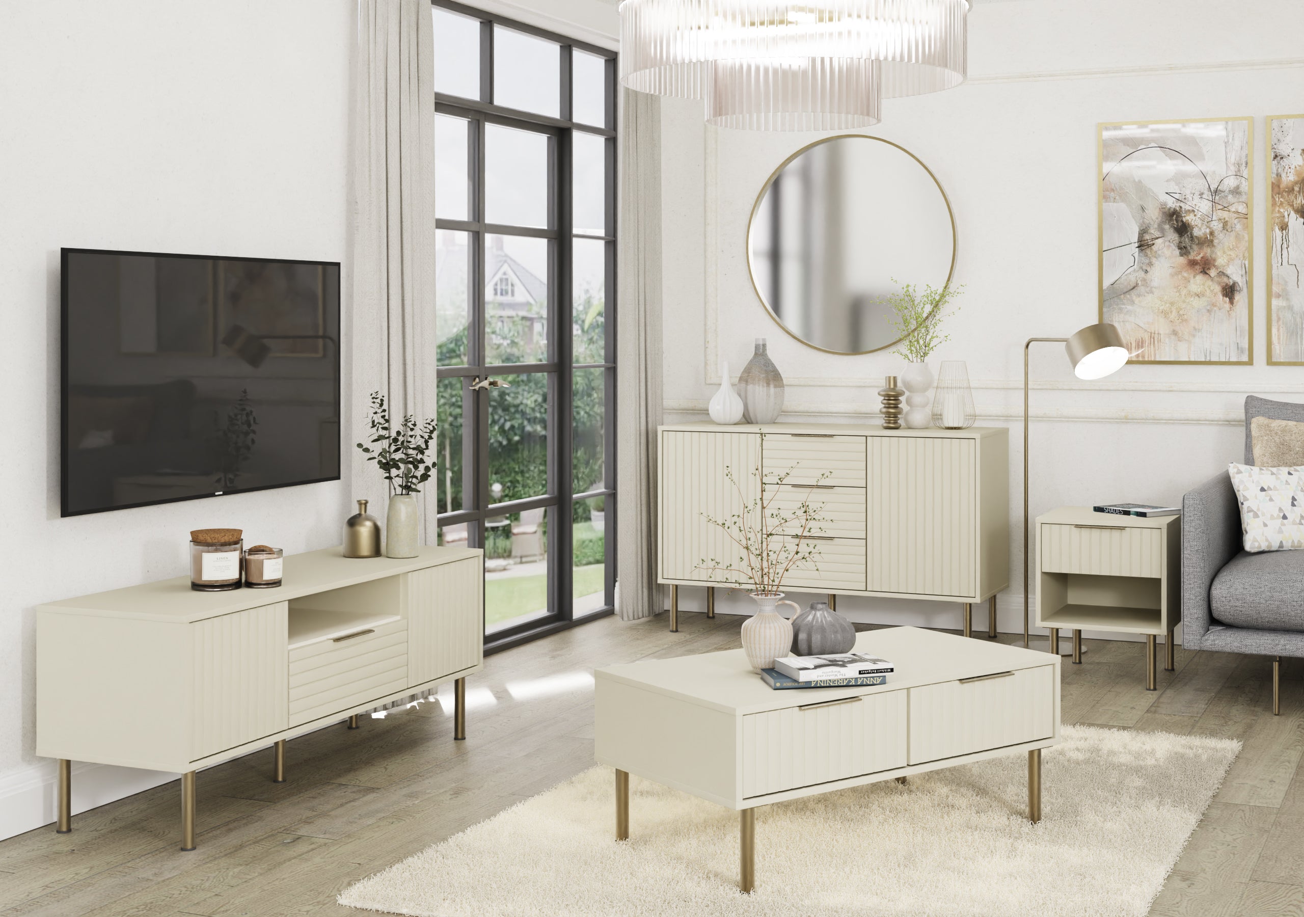 Nervata TV Unit Ivory – GFW, view 4
