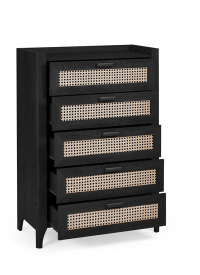 Sydney 5 Drawer Chest - Black Ash – Julian Bowen, view 3