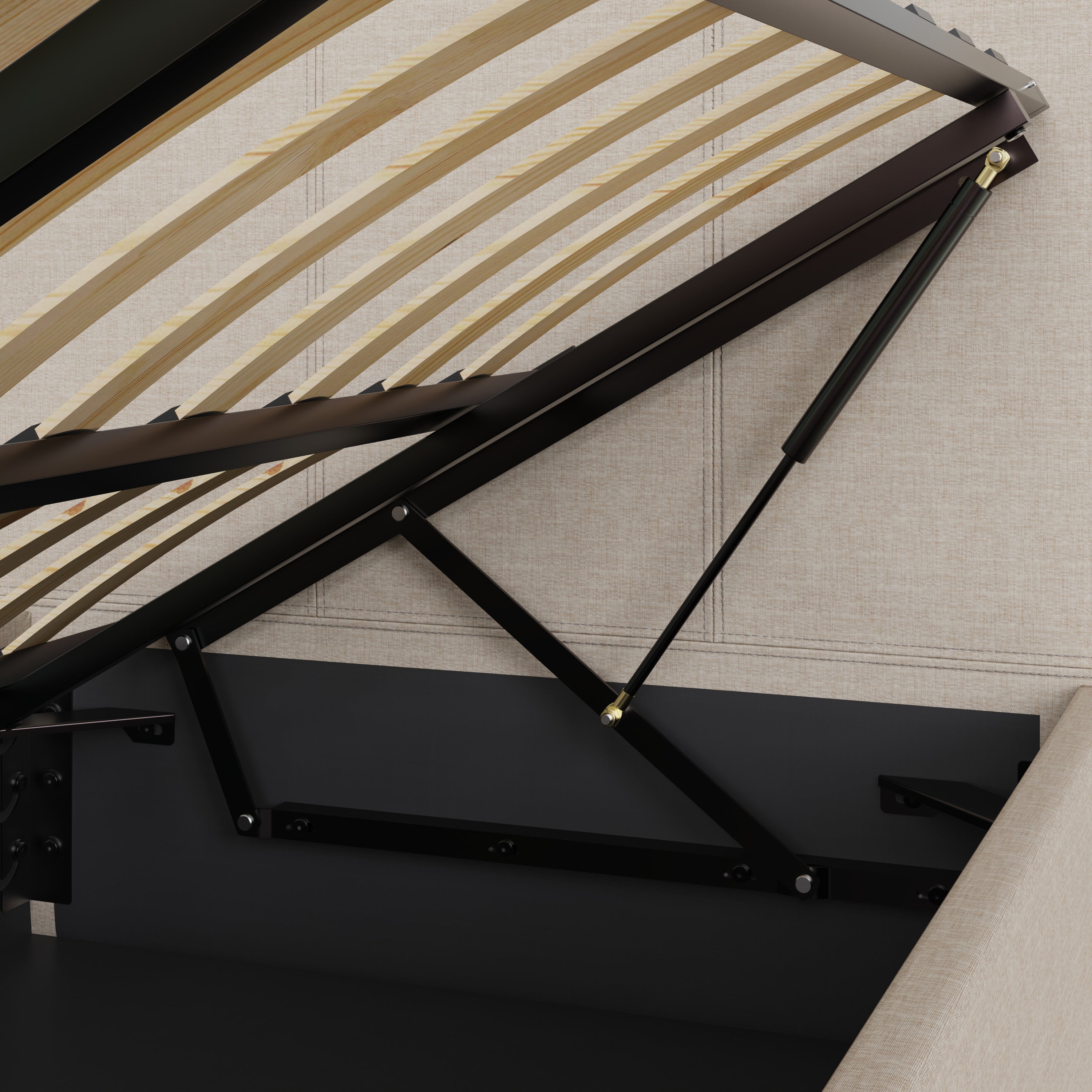 Side Lift Ottoman Bed Natural – GFW, view 19